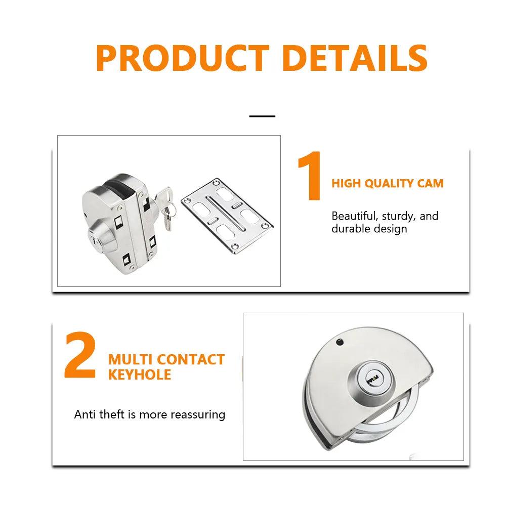Frameless Glass Door Lock - DoorLockMaster