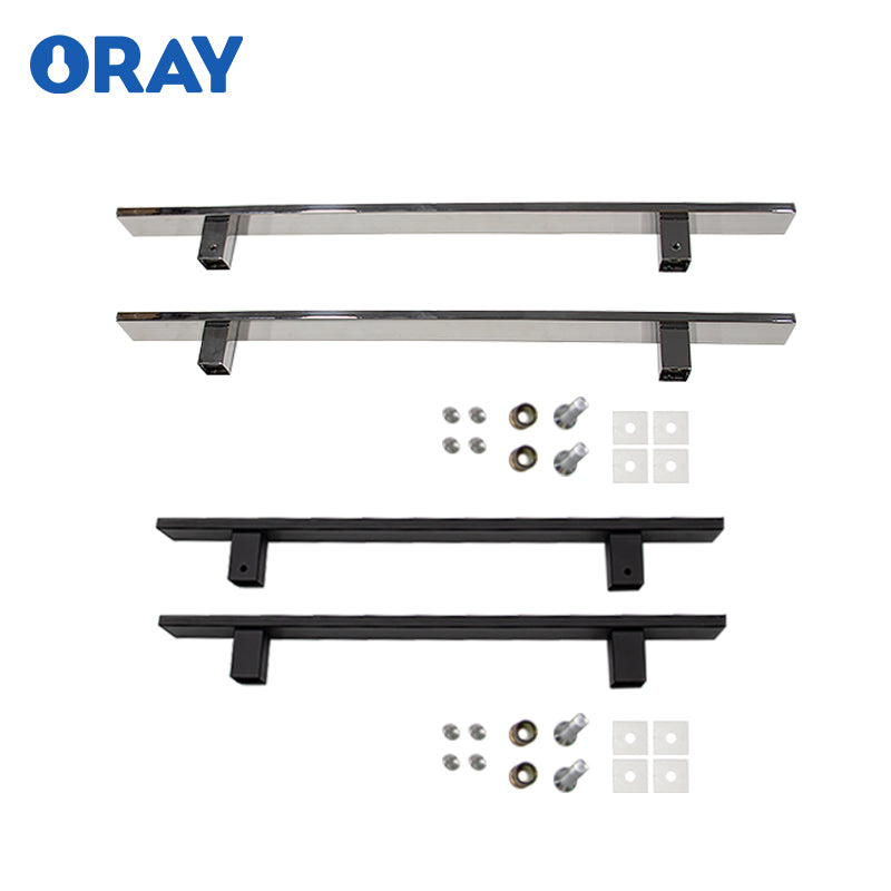 Modern Luxury H-Shape Square Tube Stainless Steel Glass Entrance Door Handle Black/Silver Flush Mount Pull for Hotels AD-DH019 - Oray Hardware