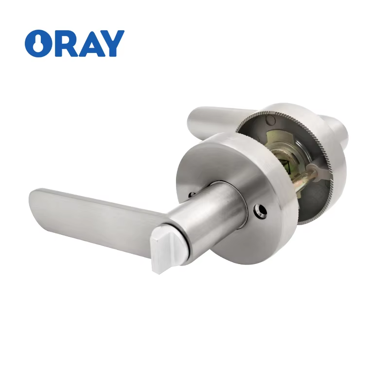 High Security Lock Aluminum Alloy Handle Lock Entrance Door With Key,Satin Nickel Tubular Leverset Lock - Oray Hardware
