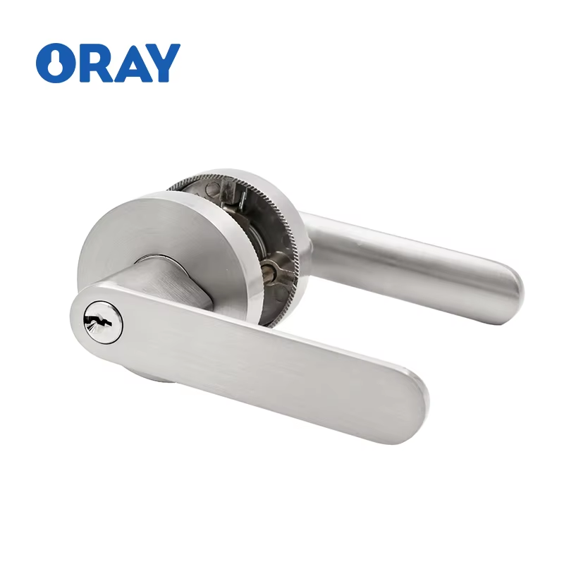 High Security Lock Aluminum Alloy Handle Lock Entrance Door With Key,Satin Nickel Tubular Leverset Lock - Oray Hardware