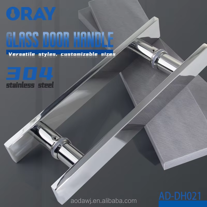AD-DH021 Polished Stainless Steel 304 Door Handle Modern Glossy High Strength Anti-Fingerprint for Office Mall Workshop - Oray Hardware