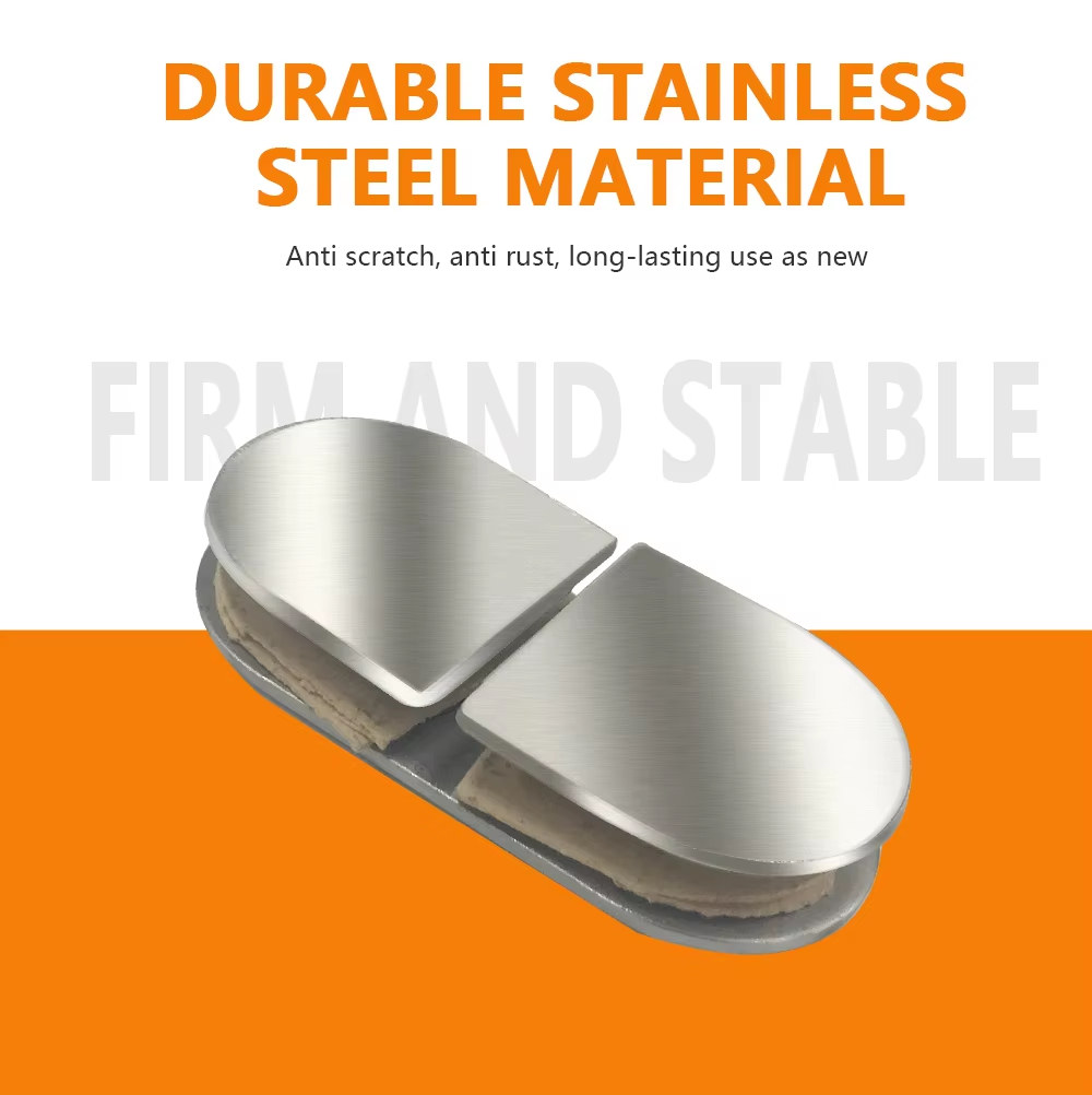 Factory Direct Selling Shower Room Panel Flat Glass to Glass 304 Stainless Steel 90 180 Degree Door Glass Clamps Clip - Oray Hardware