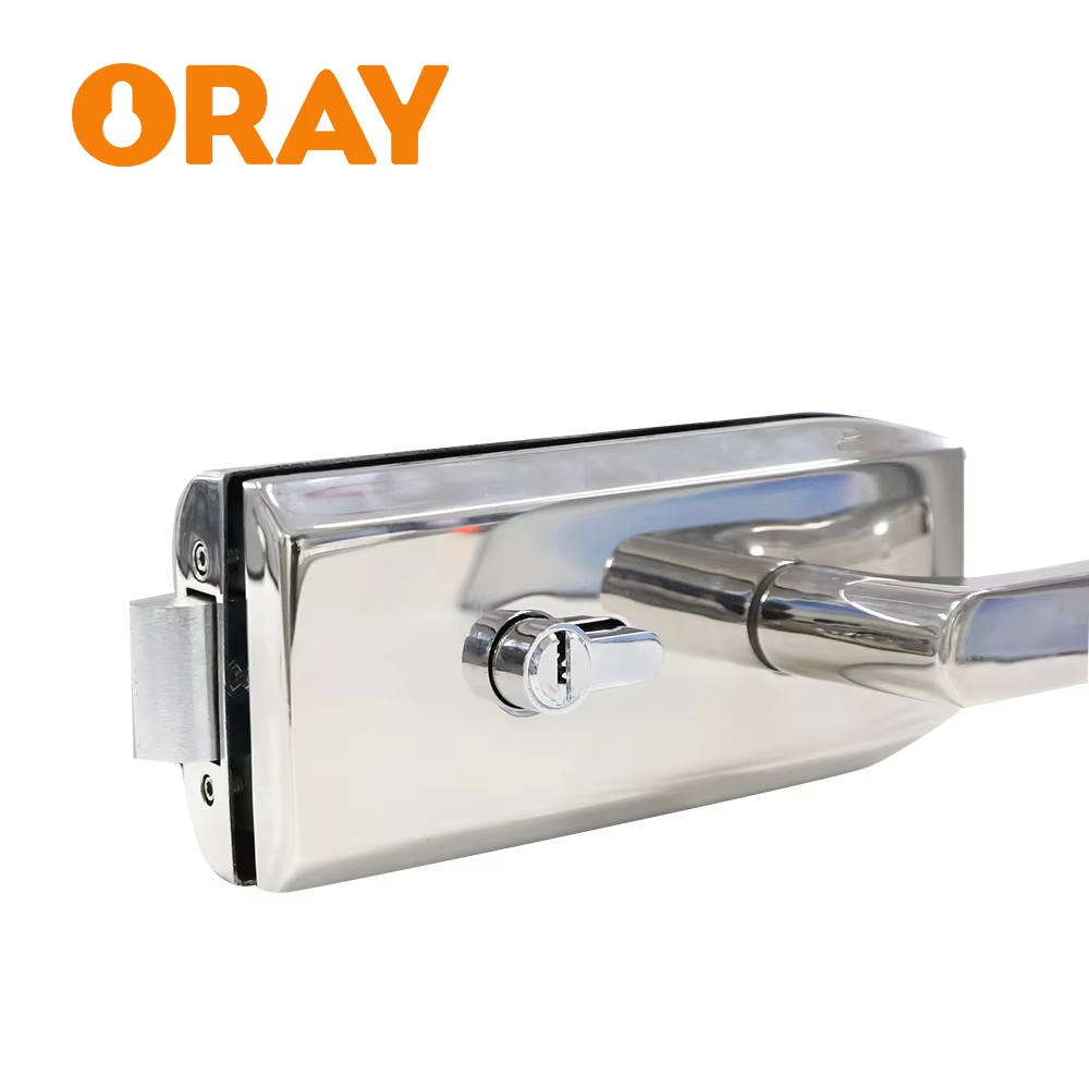 European Style Office Aluminum Frameless Swing Glass Door Lock Set With Handle - Oray Hardware