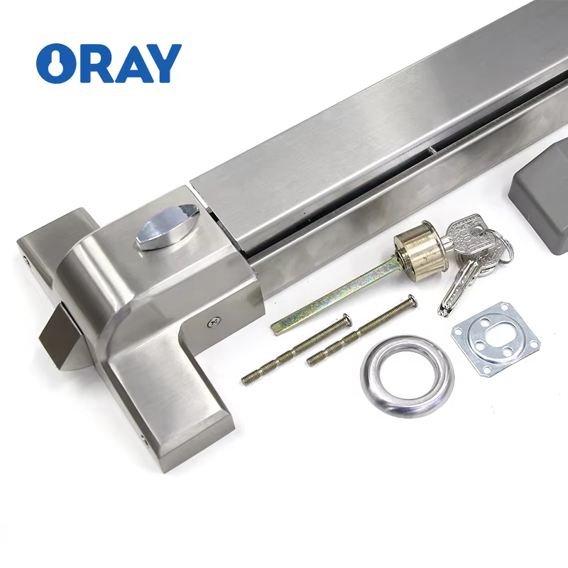Office Building Fire Door Panic Bar Lock Anti Panic Exit Device Iron Paint Panic Lock with Lever Handle - Oray Hardware