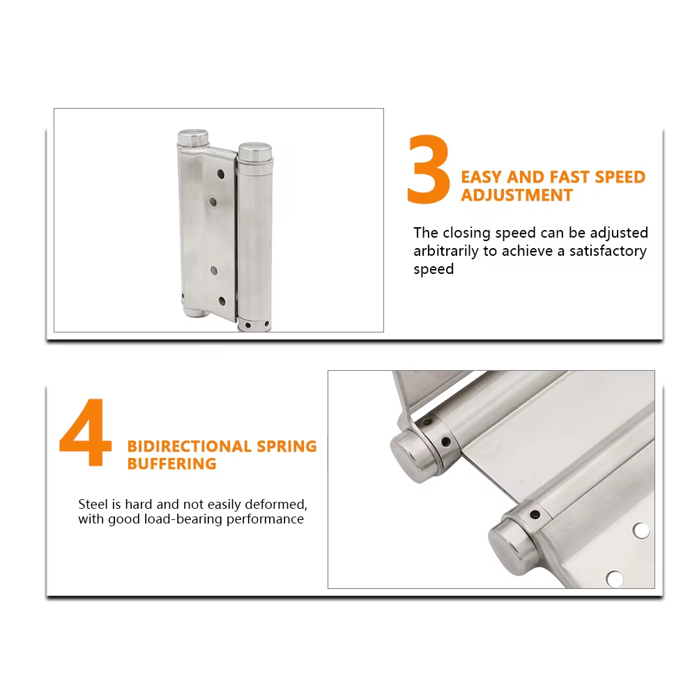 Manufacturer Stainless Steel Tension Welding Self Closing Adjustable Heavy Duty Double Action Spring Door Hinge for Wooden Door - Oray Hardware