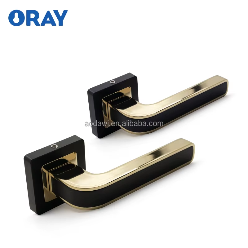 Wooden Door Lock and Black Diamond Gold Colored Handle High Quality Zinc Alloy K5-Z81 - Oray Hardware