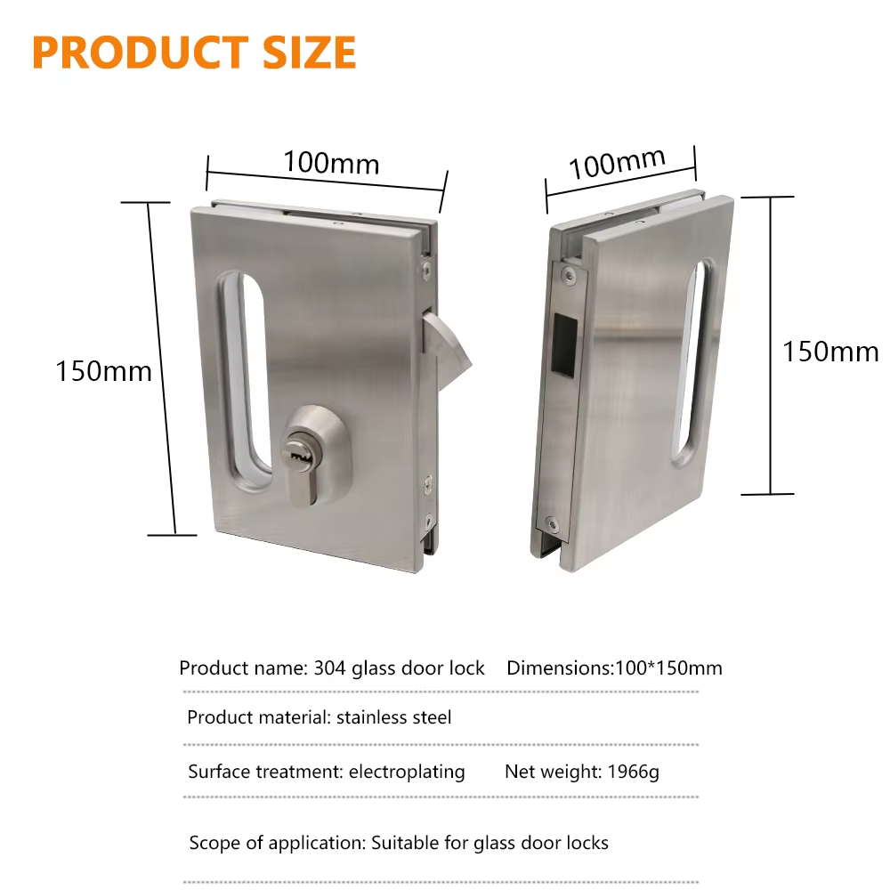 Factory Direct Selling Frameless SS304 Matte Glass Door Safety Lock Tempered Glass Door Lock - Oray Hardware