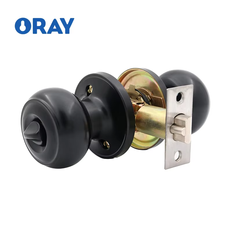 Modern Minimalist Black Spherical Lock Room Door American Bathroom Bathroom Ball Lock Handle Bathroom - Oray Hardware