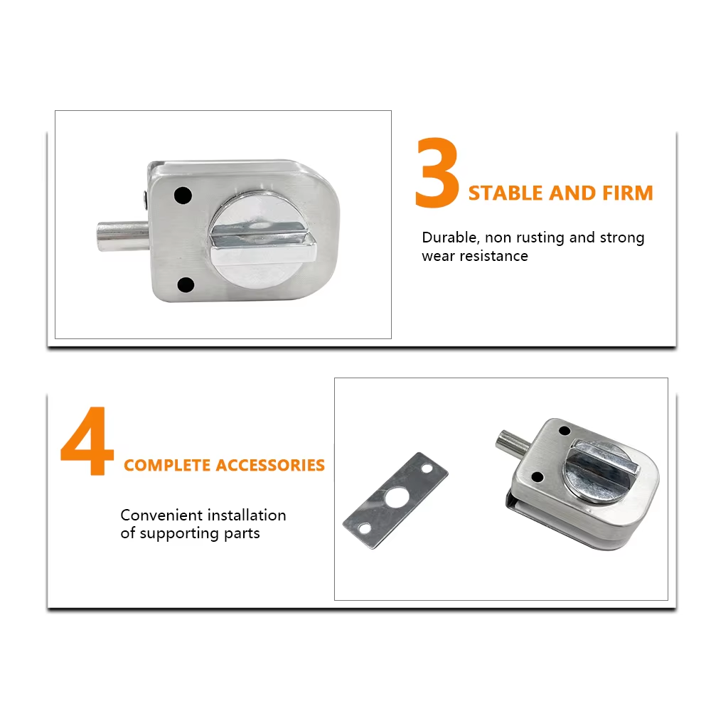 No Digging Stainless Steel Quality Door Frameless Body Single Hardware Fitting Glass Knob Lock for Bathroom - Oray Hardware