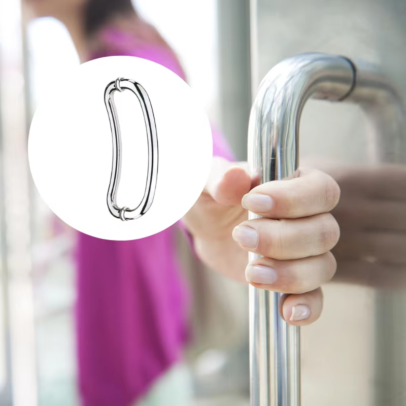 Creative Arc Elbow Double Sides Shower Room Round Tube Shower Enclosure Bathroom Room Tempered Glass Door Pull Handle - Oray Hardware