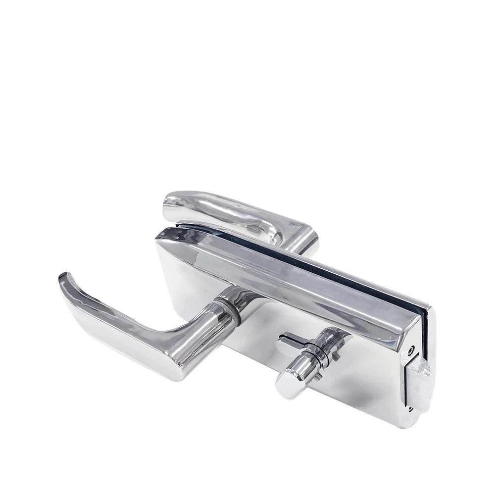 European Style Office Aluminum Frameless Swing Glass Door Lock Set With Handle - DoorLockMaster