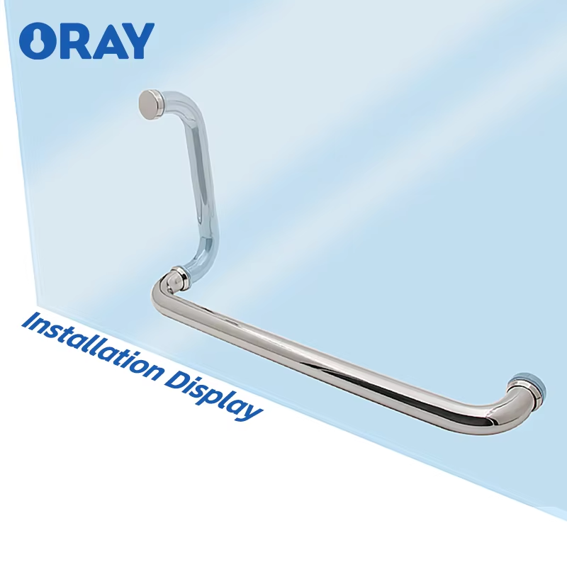 Modern Single-Sided Push Pull Handle Towel Bar Single Shower Enclosure Glass Door Combination for Hotels - Oray Hardware