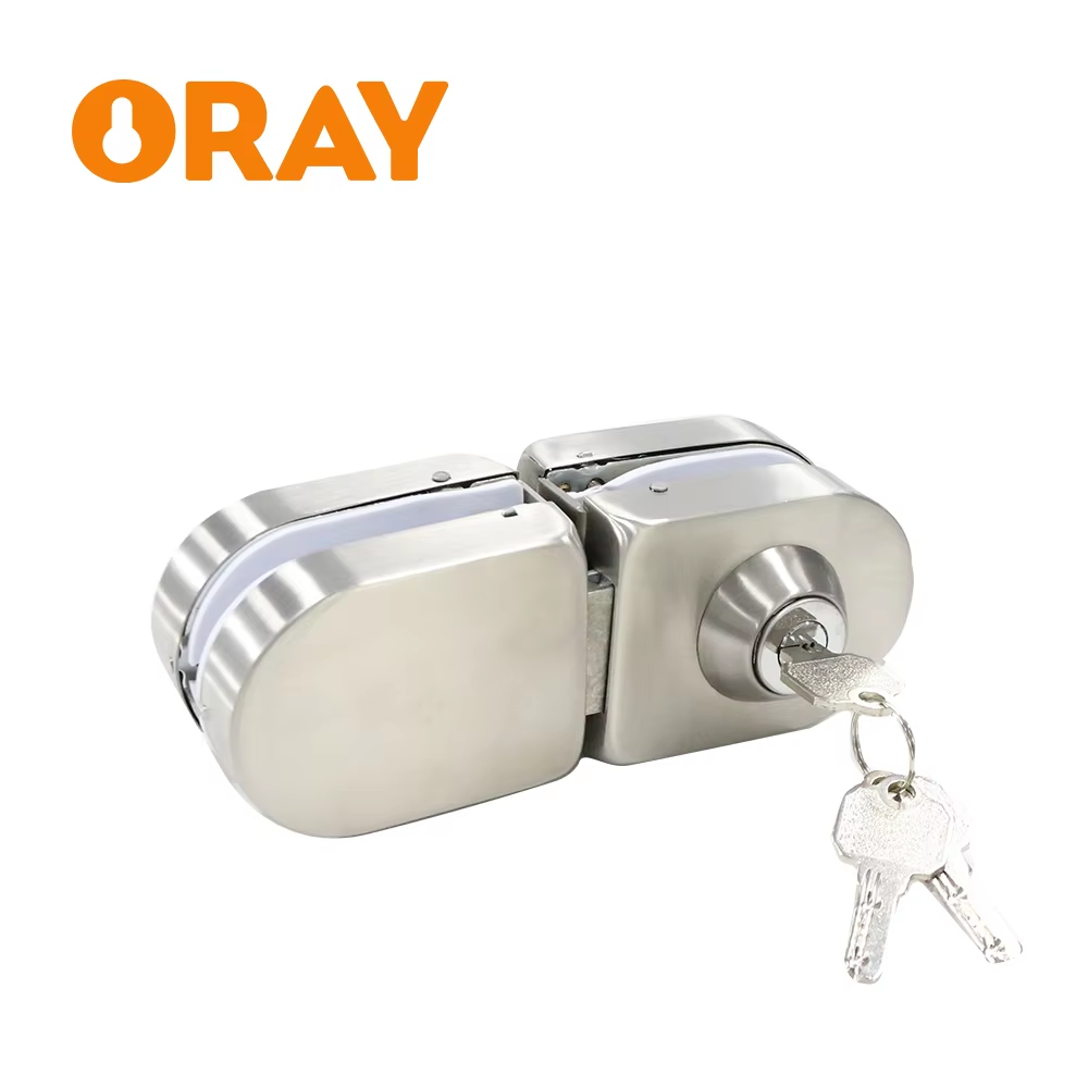 Free Sample Factory Price Double Side Frameless Glass Stainless Steel Sliding Glass Door Lock Glass Door With Lock - Oray Hardware