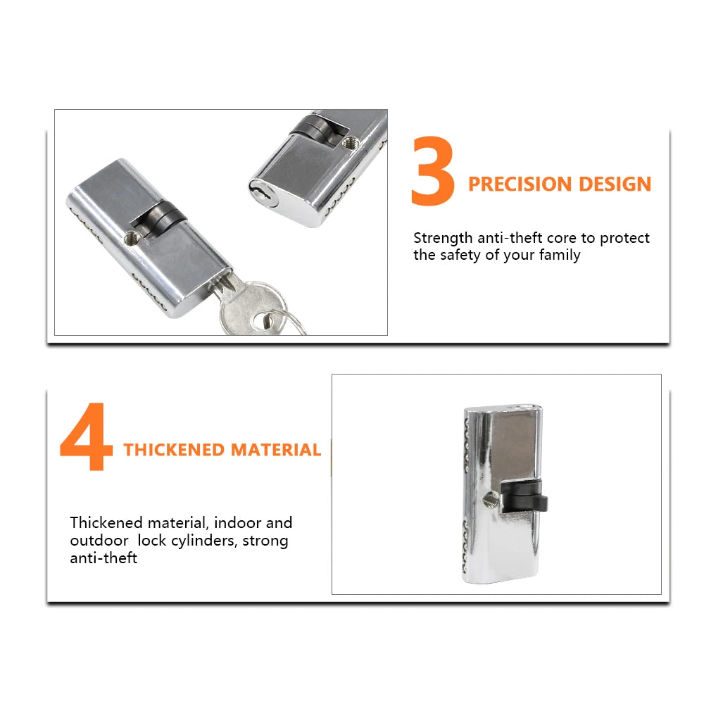 Anti-Theft Euro Brass Cylinder Lock Double Open Key/Key Door Cylinder With Gear Cam In High Security Standard - Oray Hardware