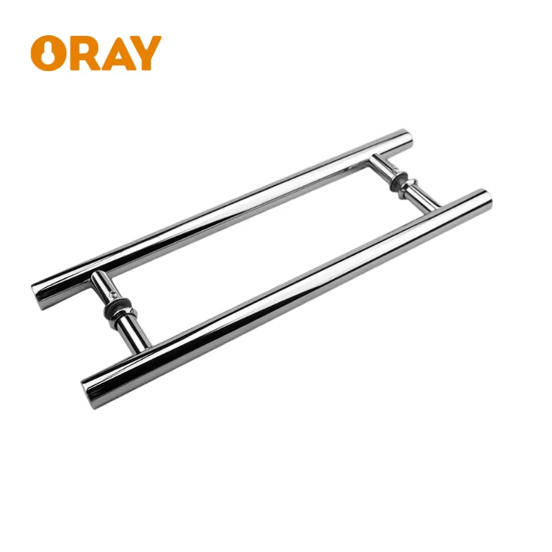 China Supplier Stainless Steel H Double Side Shower Glass Door Handle Modern Sturdy Sliding Drilling Pull Glass Door Accessory - Oray Hardware