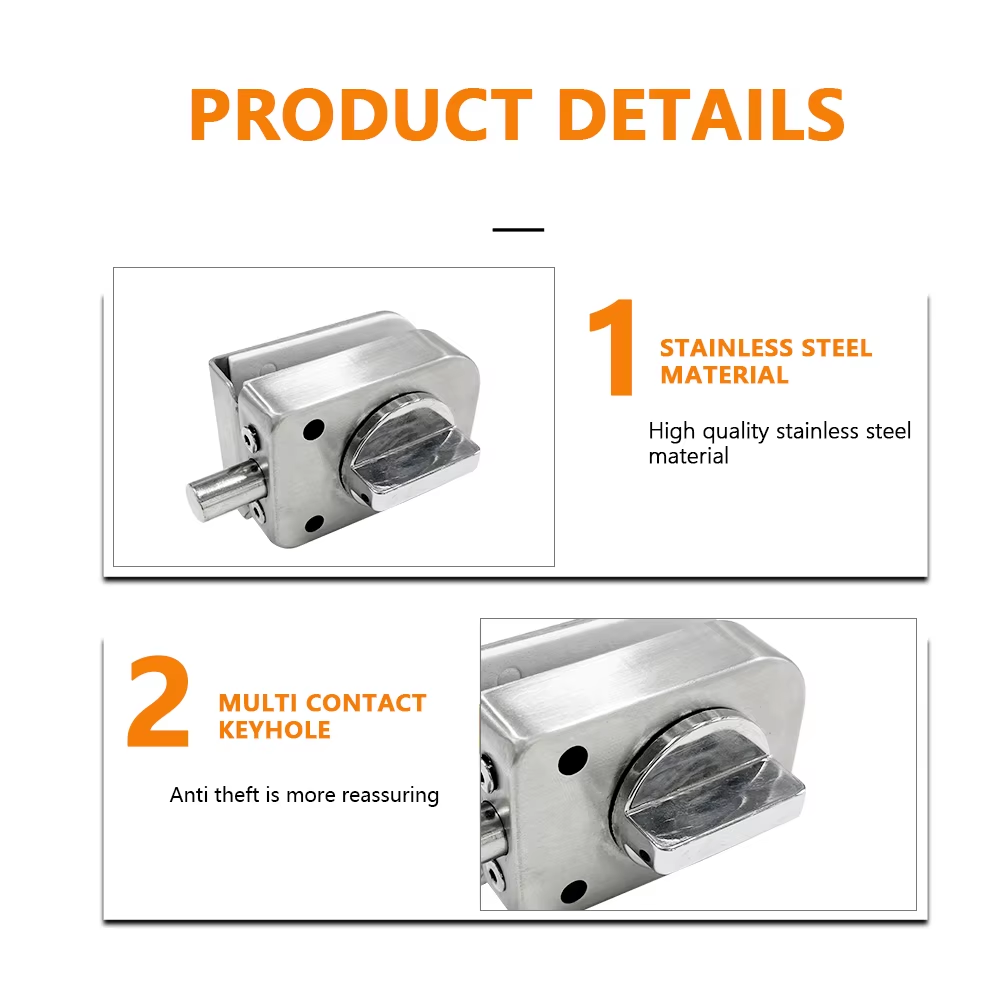 No Digging Stainless Steel Quality Door Frameless Body Single Hardware Fitting Glass Knob Lock for Bathroom - Oray Hardware