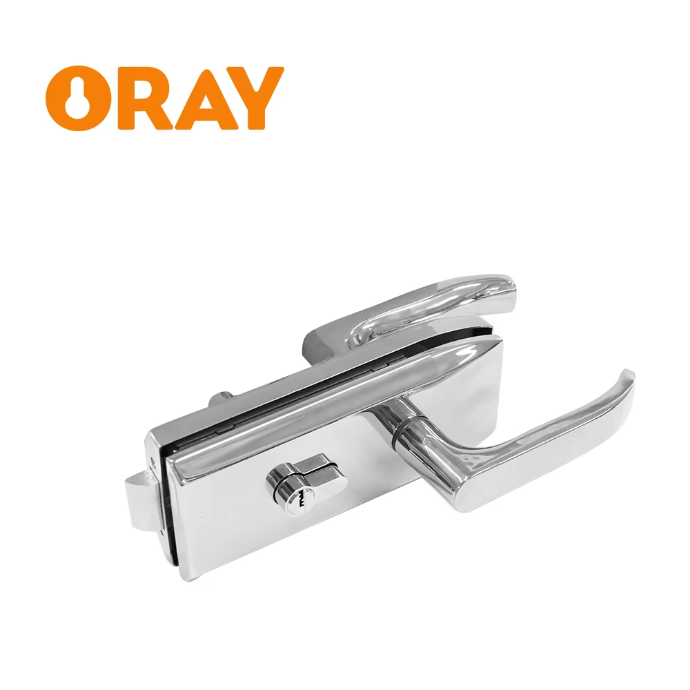 European Style Office Aluminum Frameless Swing Glass Door Lock Set With Handle - Oray Hardware