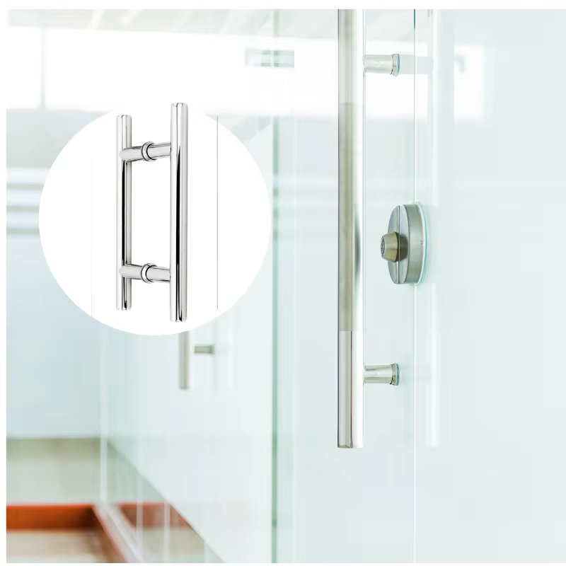 China Supplier Stainless Steel H Double Side Shower Glass Door Handle Modern Sturdy Sliding Drilling Pull Glass Door Accessory - Oray Hardware