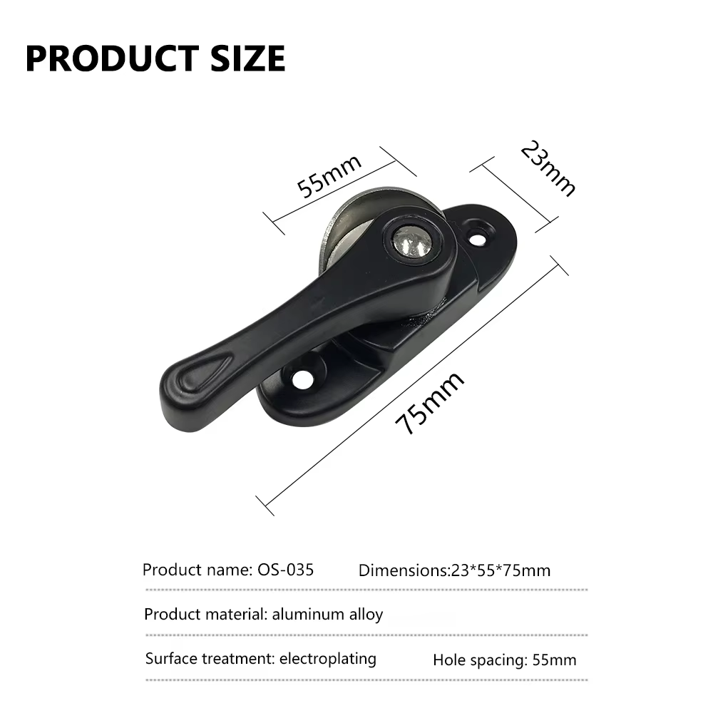 Small Two-Way Crescent Lock With Hook Aluminum Alloy Door and Window Hook Lock Children's Safety Window Lock Buckle - Oray Hardware
