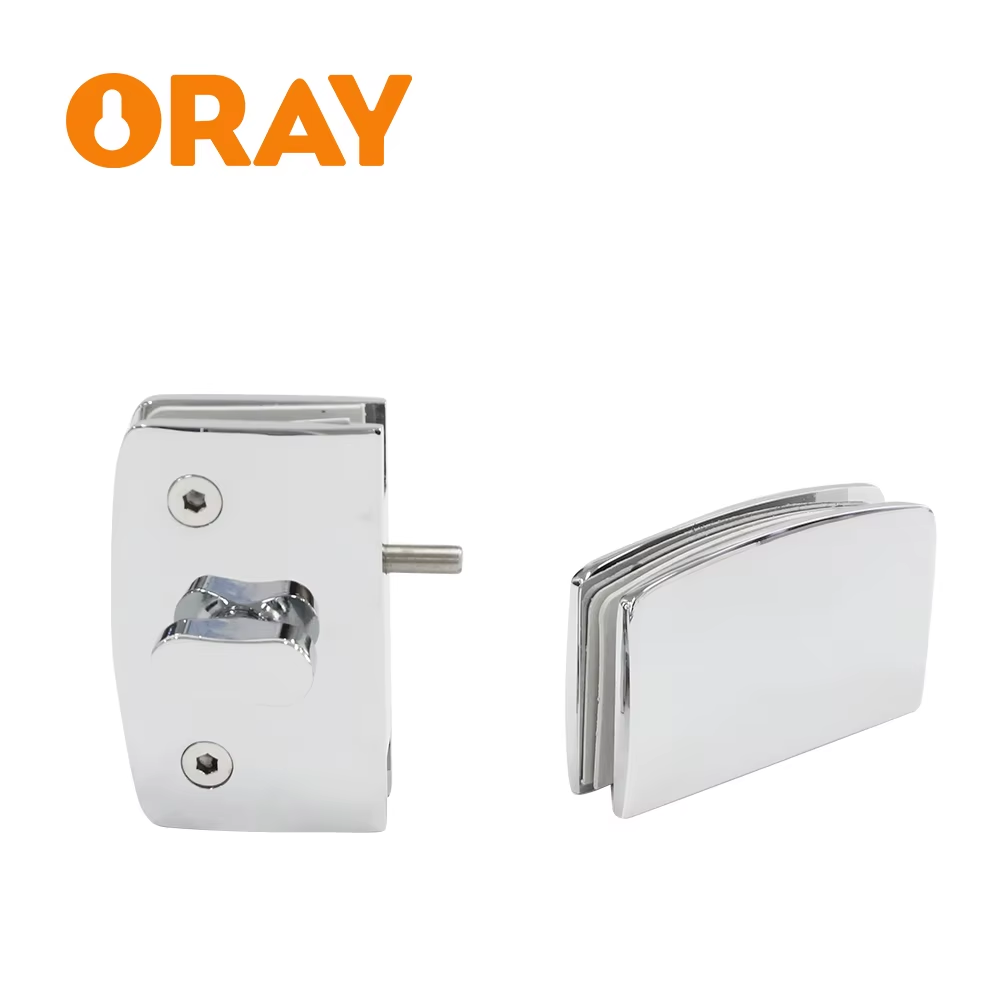 Factory Wholesale Stainless Steel Mortise Door Lock Shower Hotel Frameless Double Side Toilet Hole-Free Sliding Glass Door Lock - Oray Hardware