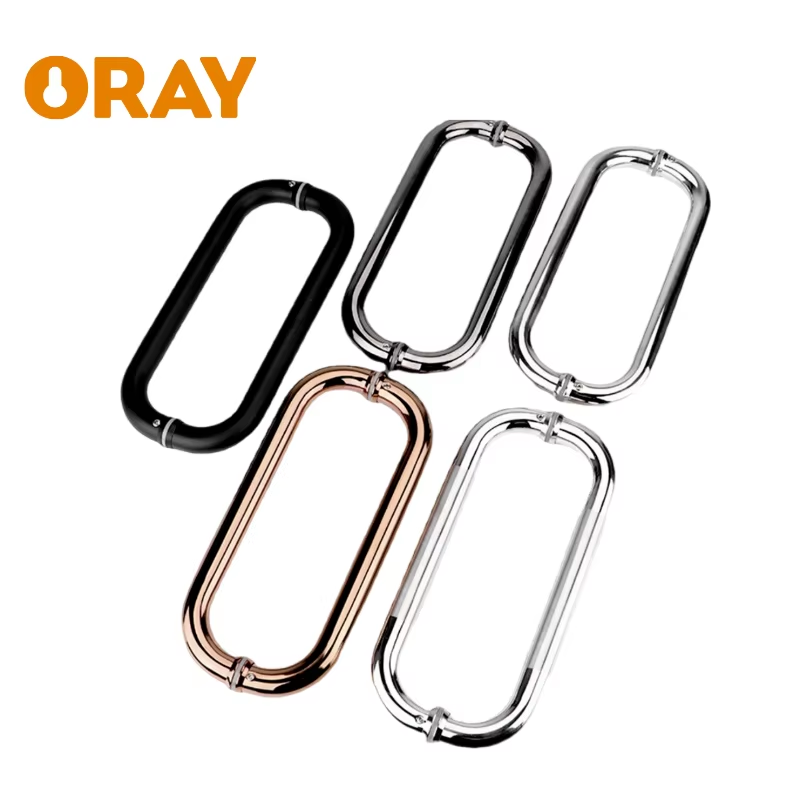 Creative Arc Elbow Double Sides Shower Room Round Tube Shower Enclosure Bathroom Room Tempered Glass Door Pull Handle - Oray Hardware