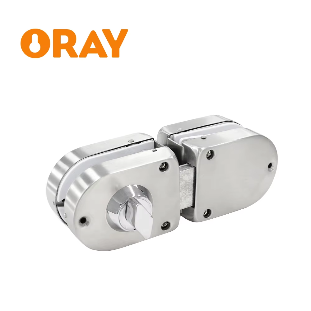 Free Sample Factory Price Double Side Frameless Glass Stainless Steel Sliding Glass Door Lock Glass Door With Lock - Oray Hardware