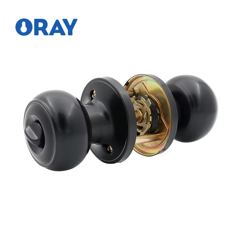 Modern Minimalist Black Spherical Lock Room Door American Bathroom Bathroom Ball Lock Handle Bathroom - Oray Hardware