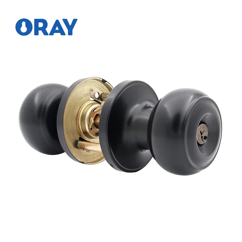 Modern Minimalist Black Spherical Lock Room Door American Bathroom Bathroom Ball Lock Handle Bathroom - Oray Hardware