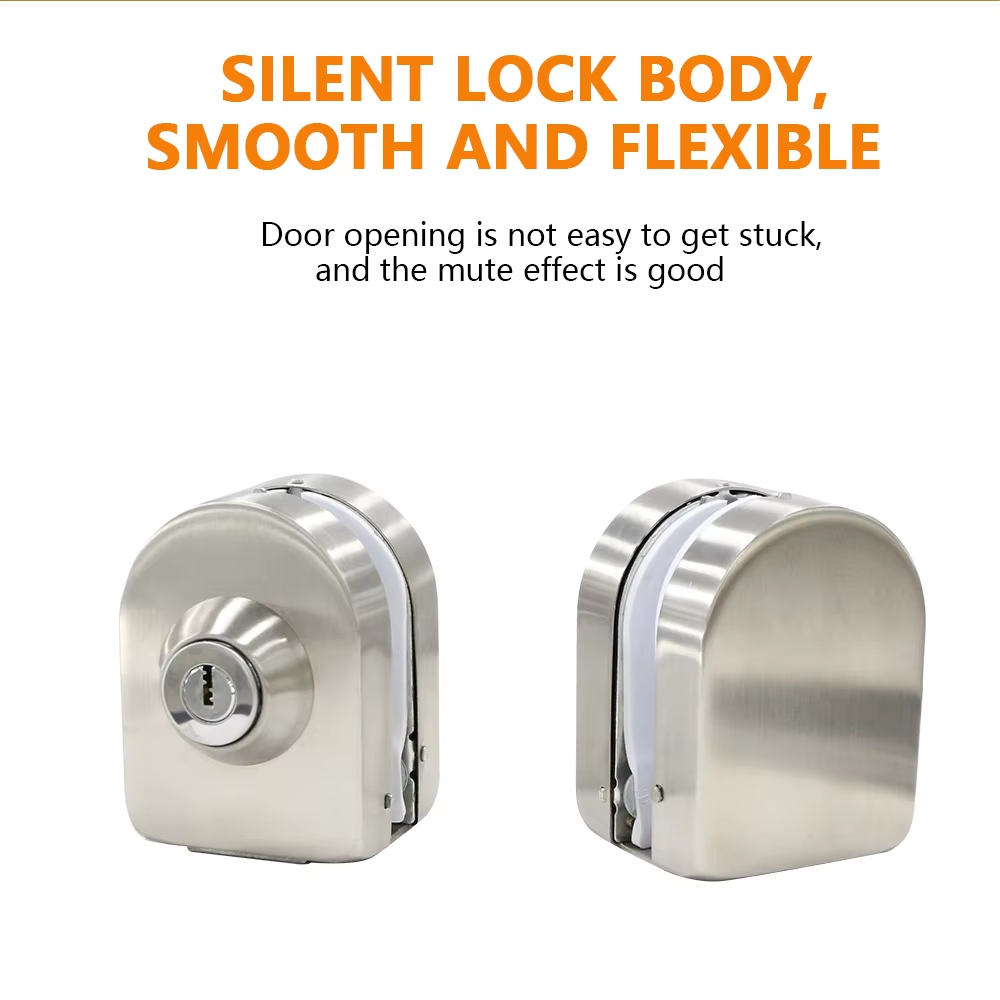 Free Sample Factory Price Double Side Frameless Glass Stainless Steel Sliding Glass Door Lock Glass Door With Lock - Oray Hardware