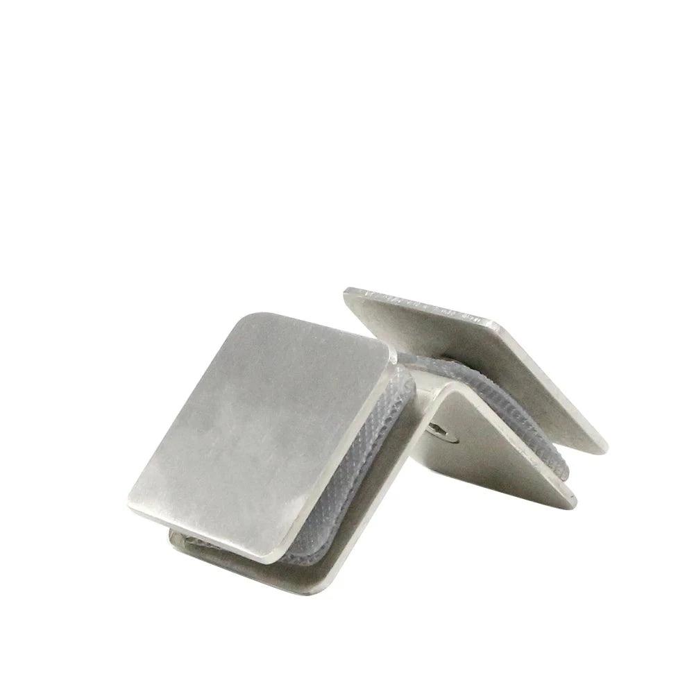 Frameless 90 Degree Double-Sided Square Corner Shower Door Pivot Hinge with Rails, Fence Spigot, and Glass Clamp for Balcony Railing - DoorLockMaster