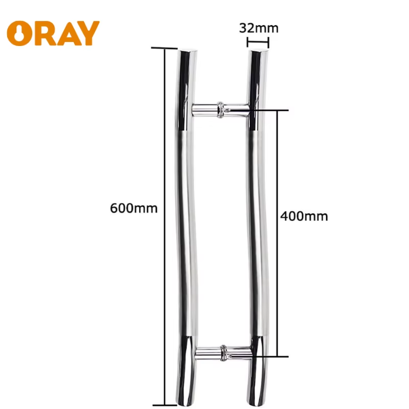 Hardware Bathroom Shower Interior S Shaped 201 or 304 Stainless Steel Double Sided Push Pull Frameless Glass Door Handle - Oray Hardware