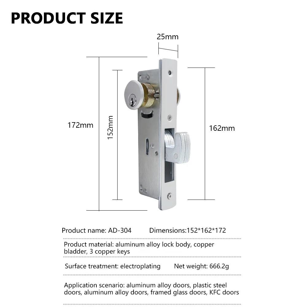 Security Anti Drill Anti 60mm 90mm Door Lock Boxer Mortise Sash Deadbolt Front Hook Lock Door Cylinder With Computer Key - DoorLockMaster