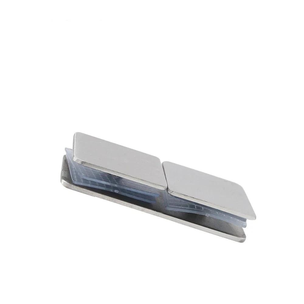 Drilled Bracket Panel Wall Clip Shower Bracket Shower Glass Clip 304 Stainless Steel Square Frameless Glass Clamp Connector - DoorLockMaster
