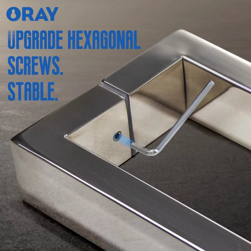 Frameless Glass Office Shower Room Bright Light 304 Stainless Steel H-Type Polished Rectangular Pipe Door Handle - Oray Hardware