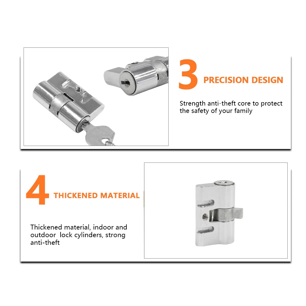 Security Anti Drill Anti 60mm 90mm Door Lock Cylinder Boxer Mortise Sash Deadbolt Front Lock Door Cylinder With Computer Keys - Oray Hardware