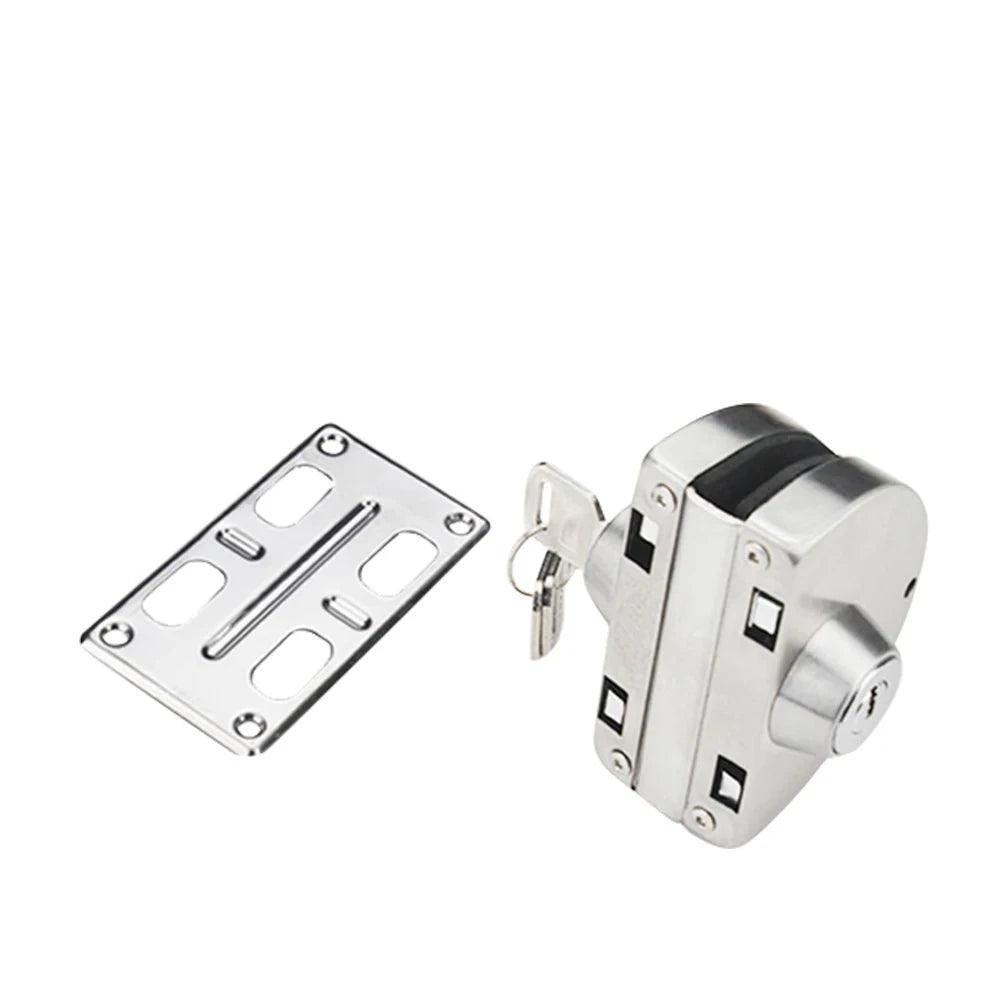 OEM Office Building SS304 Single Side Glass To Wall Stainless Steel Cover Zinc Cylinder Iron Computer 3 Keys Glass Door Lock - DoorLockMaster