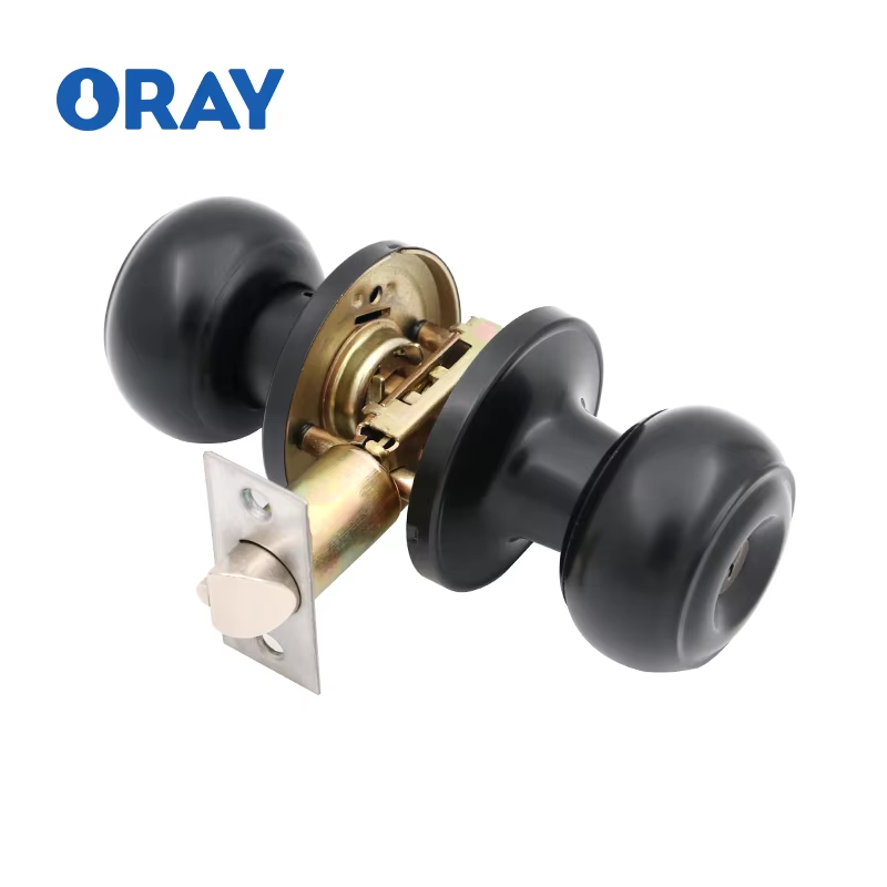Modern Minimalist Black Spherical Lock Room Door American Bathroom Bathroom Ball Lock Handle Bathroom - Oray Hardware
