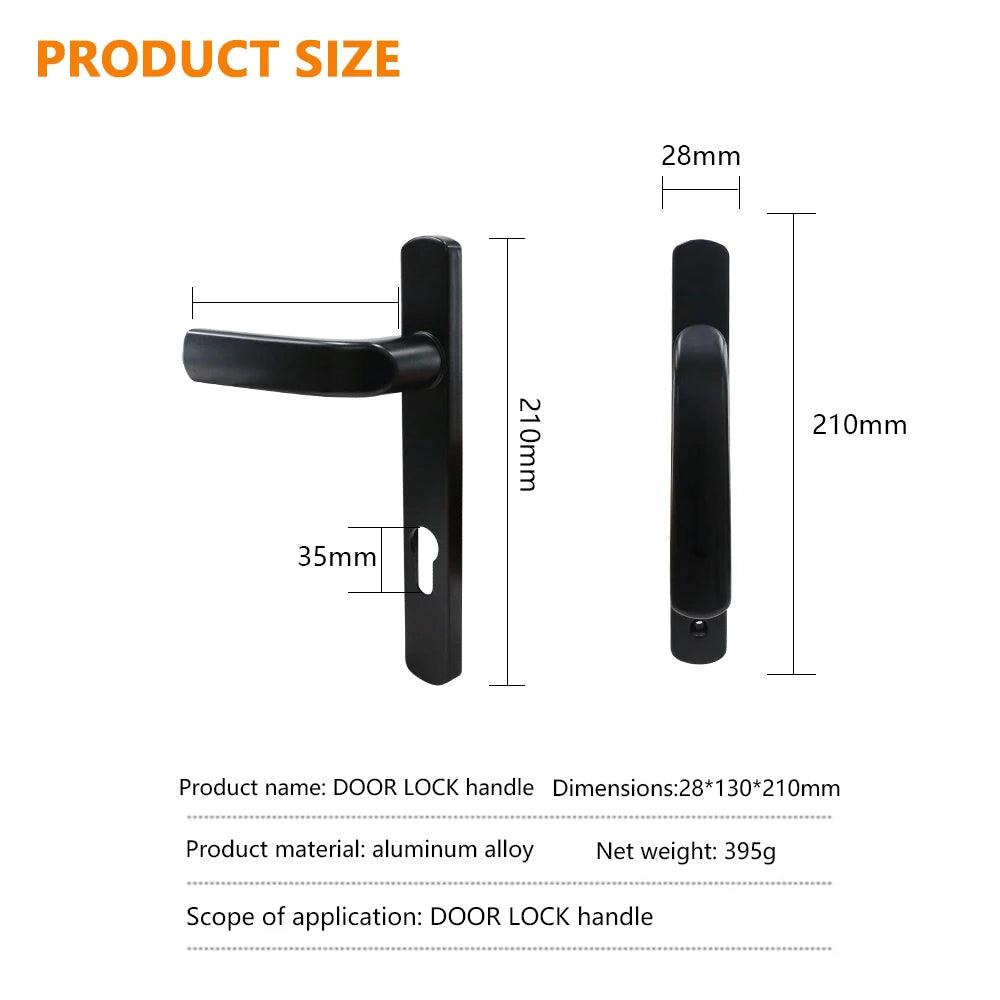 Modern Designer Black Aluminum Stainless Steel Plate Sliding Door Locks Lever Handle Set For Interior Doors - DoorLockMaster
