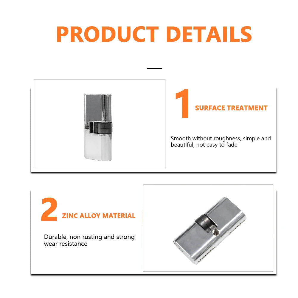 Anti-Theft Euro Brass Cylinder Lock Double Open Key/Key Door Cylinder With Gear Cam In High Security Standard - Oray Hardware