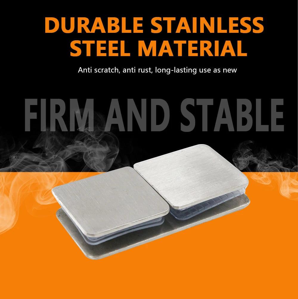 Drilled Bracket Panel Wall Clip Shower Bracket Shower Glass Clip 304 Stainless Steel Square Frameless Glass Clamp Connector - DoorLockMaster