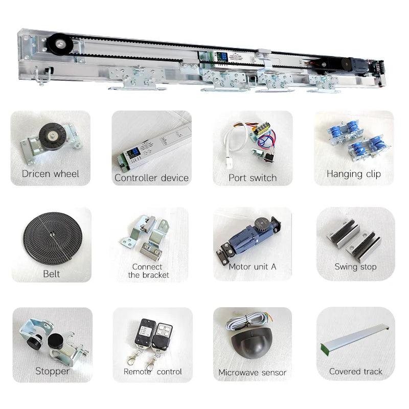Easy Install Glass Sliding Door System - Commercial Motorized Operator with Sensor - DoorLockMaster