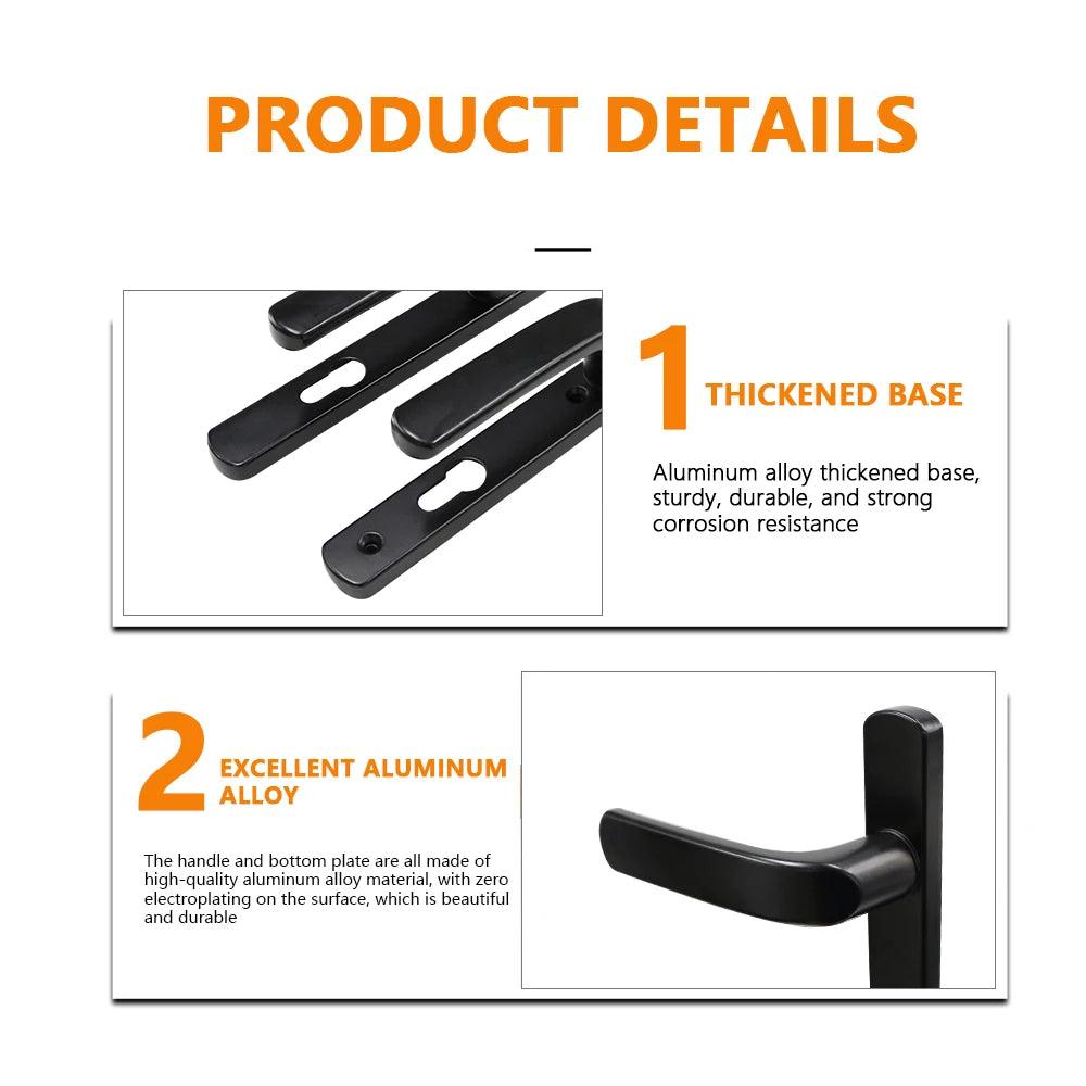 Modern Designer Black Aluminum Stainless Steel Plate Sliding Door Locks Lever Handle Set For Interior Doors - DoorLockMaster