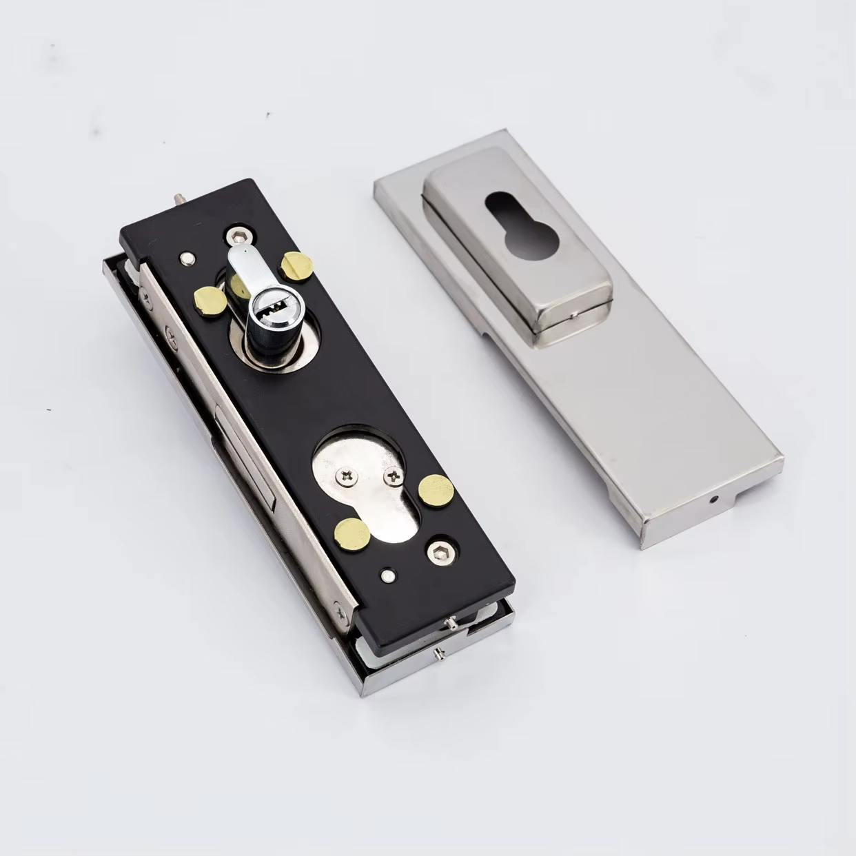 Modern 2025 Sale Aluminum Alloy Swing Panel Stainless Steel Frameless Glass Hardware Door Clamp Patch Fitting Lock Center Lock - Oray Hardware