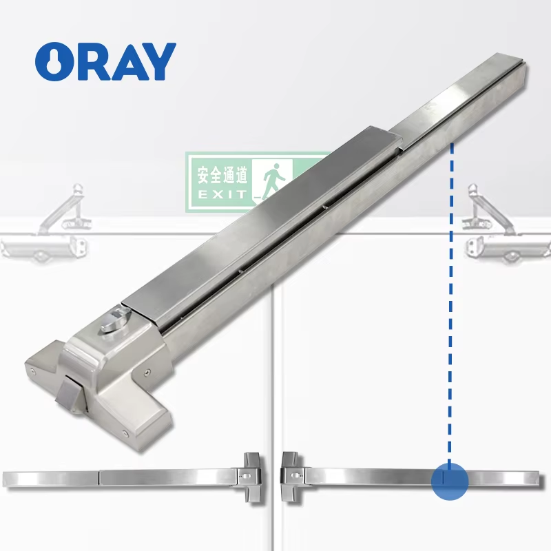 Office Building Fire Door Panic Bar Lock Anti Panic Exit Device Iron Paint Panic Lock with Lever Handle - Oray Hardware