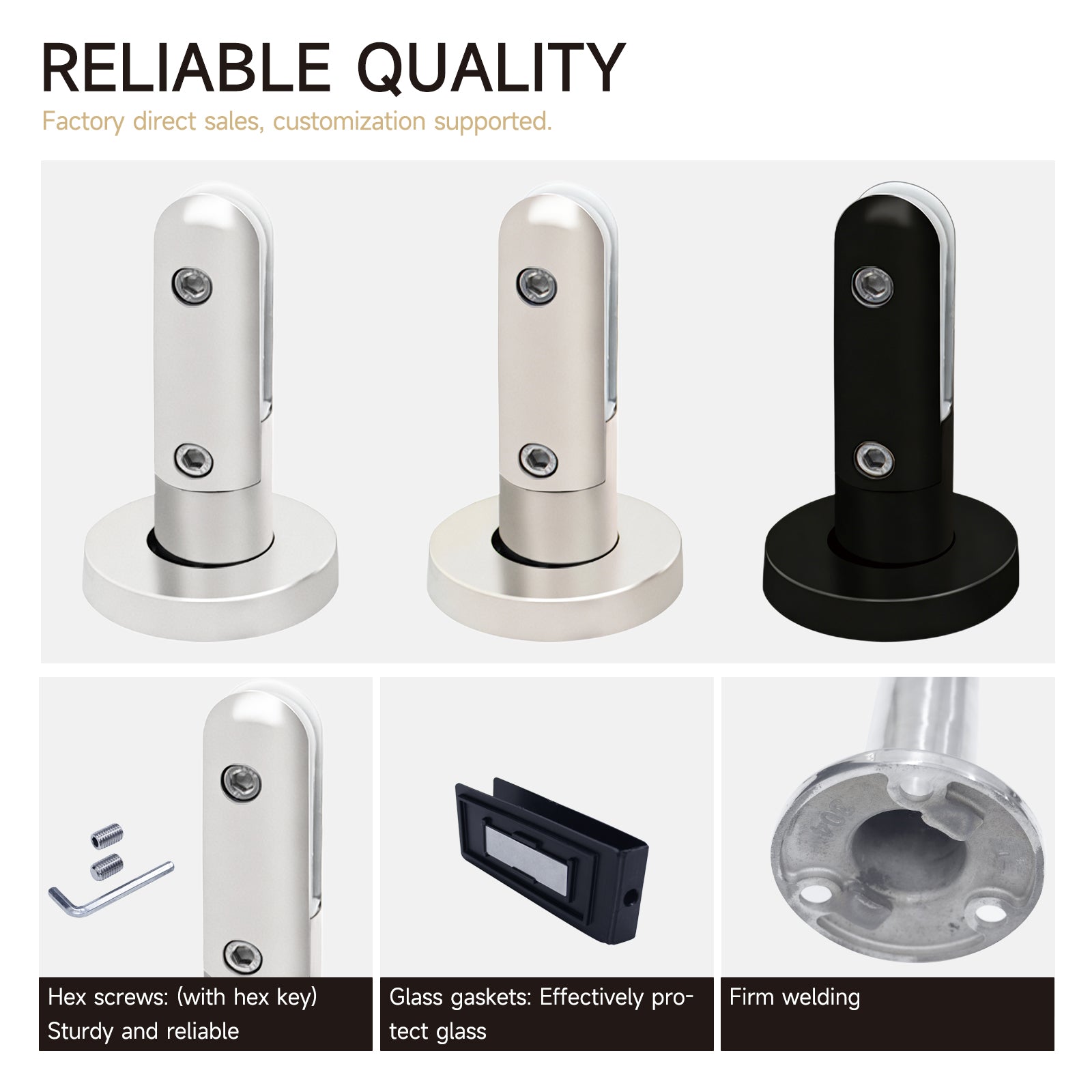Outdoor Pool Fence Base Flange Glass Clamp Balcony Railing Spigot - Oray Hardware