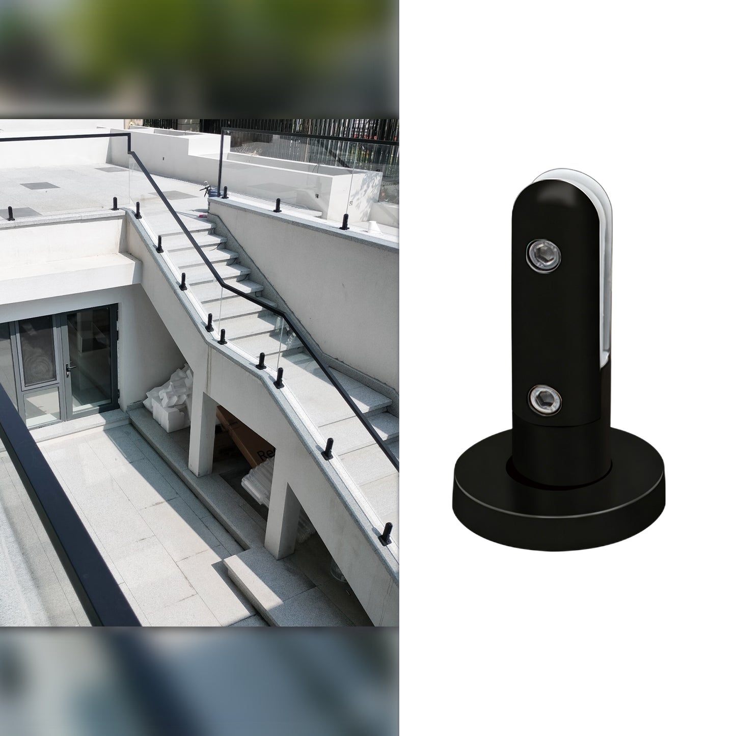Outdoor Pool Fence Base Flange Glass Clamp Balcony Railing Spigot - Oray Hardware