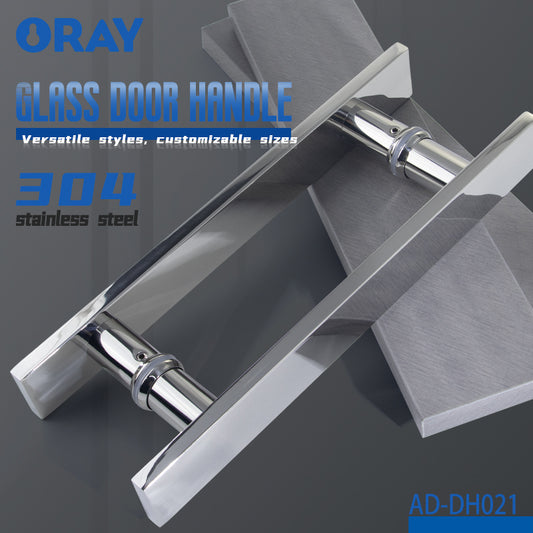 AD-DH021 Matte Black Door Handle 304 Stainless Steel Modern Minimalist Durable High Strength Anti-Corrosion Office Bathroom Gym - Oray Hardware