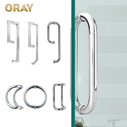Modern Design Glass Door Handle Easy Installation Hotel Bathroom Shower Cabin Handle Stainless Shower Door Handle Tubular - Oray Hardware