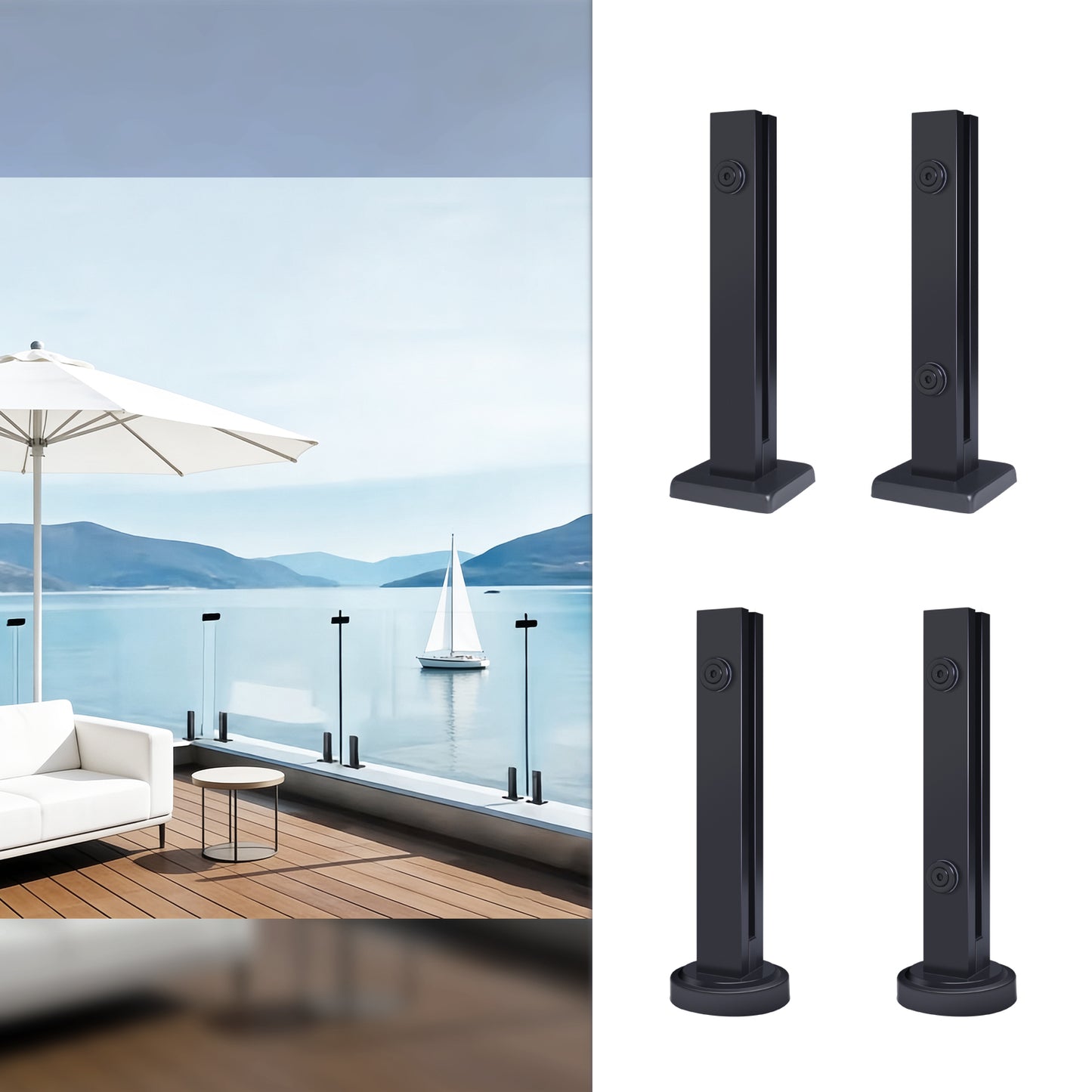 Stainless Steel Pool Fence Spigot Black Glass Panel Spigot Clamp - Oray Hardware