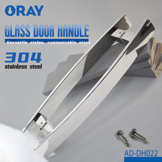 Glass Door Handle 304 Thick Stainless Steel Modern Simple Fashion Durable High Strength Office Bathroom Gym Supermarket - Oray Hardware